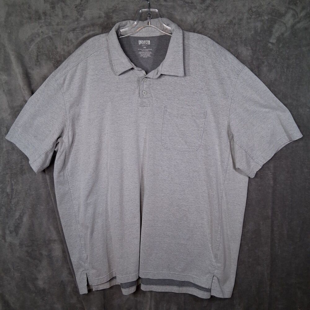Duluth Trading Coolmax 3xl Polo Shirt Shortbsleeve Long Tail Gray Stretchable